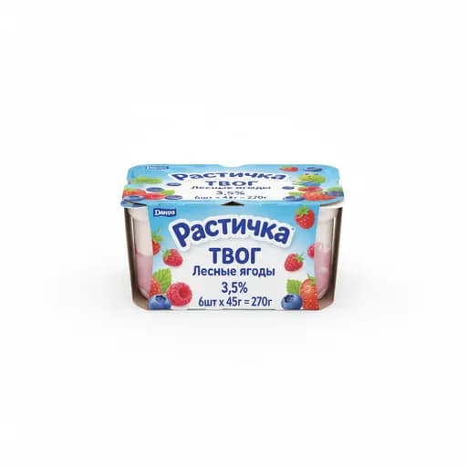 Растишка Творог Лесные ягоды 3 5% 6шт 270гр