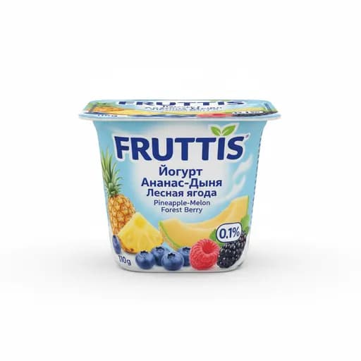 FRUTTIS Йогурт Ананас-ДыняЛесная ягода 0.1% 110гр