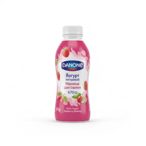 Danone Йогурт питьевая Малина шиповник 670гр