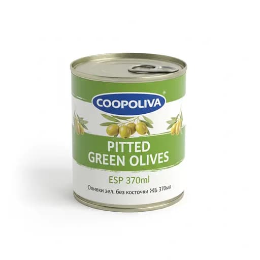 COOPOLIVA. Оливки зел. без косточки ESP жб 370мл