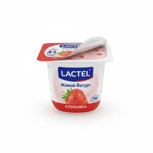 LACTEL Йогурт живой клубника 110гр