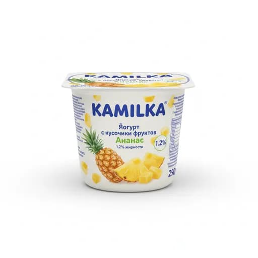 KAMILKA Йогурт с кусочками фруктов Ананас 1.2% 290гр