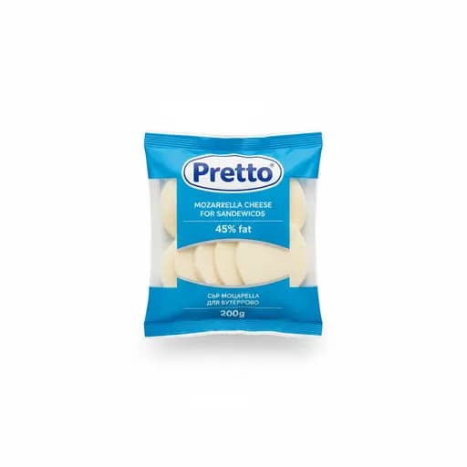 Pretto Сыр Моцарелла для бутербродов 45% тф 200г