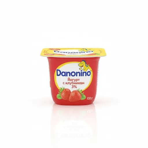 Danonino Йогурт с клубникам 3% 100гр