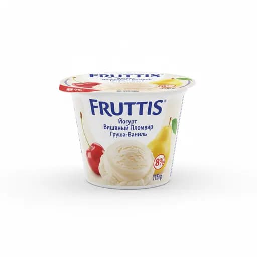 FRUTTIS Йогурт Вишневый ПломбирГруша-Ваниль 8% 115гр