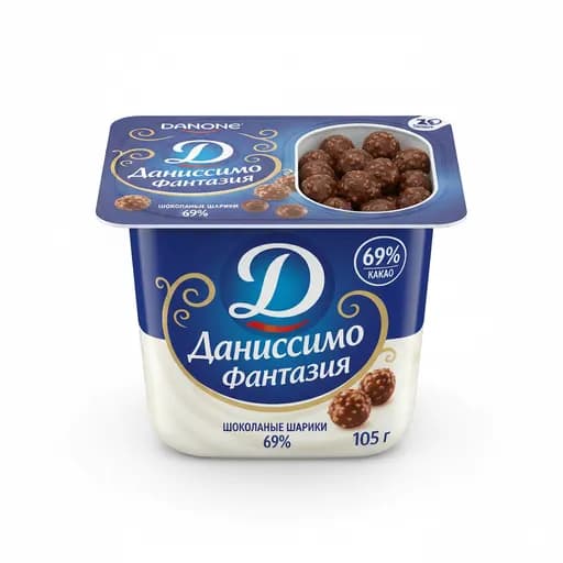Danone даниссимо фантазия шоколадные шарики 69% 105 гр