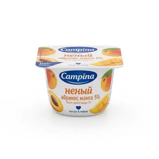 Campina нежный абрикос манго 5% 100 грамм стак